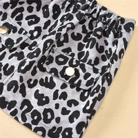 Toddler Girls Solid Long Sleeve Top & Leopard Skirt Girls Wholesale - PrettyKid