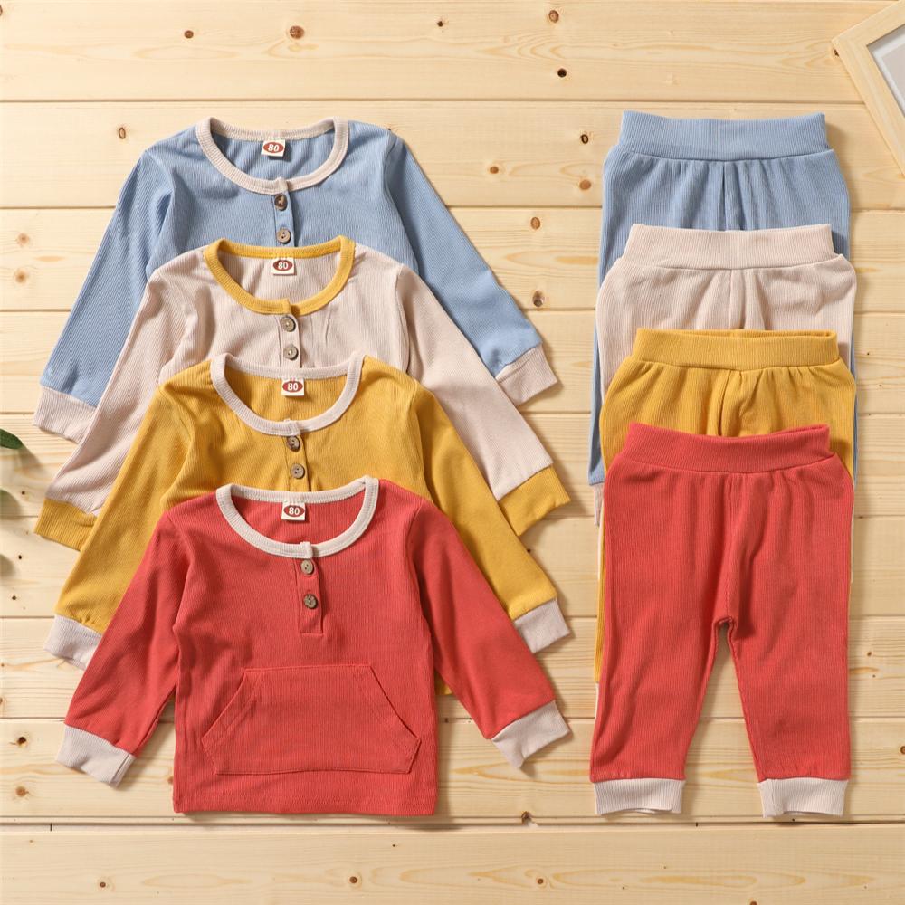 Girls Solid Long Sleeve Top & Pants Stylish Girls Clothes - PrettyKid