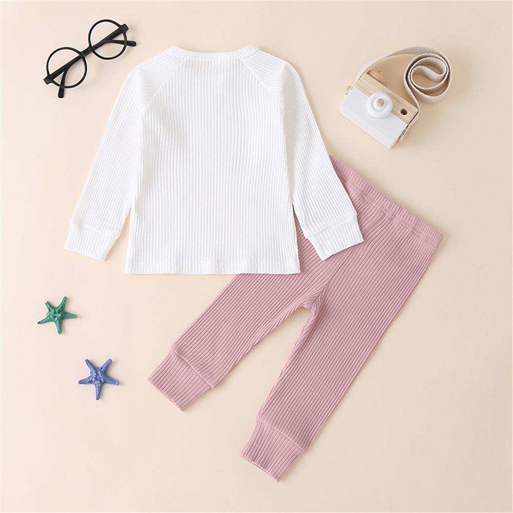 Unisex Solid Long Sleeve Top & Pants Cheap Baby Clothes In Bulk - PrettyKid