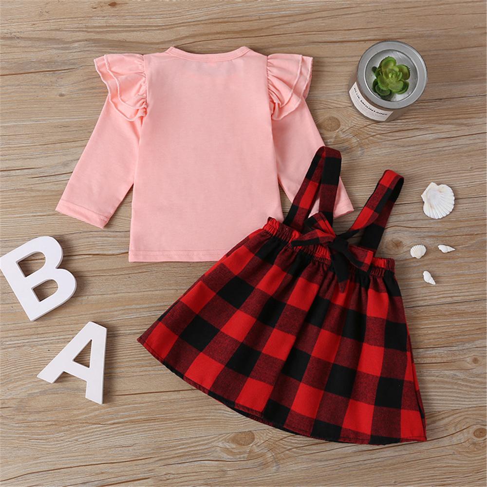 Girls Solid Long Sleeve Top & Plaid Skirt Wholesale Girl Boutique Clothing - PrettyKid