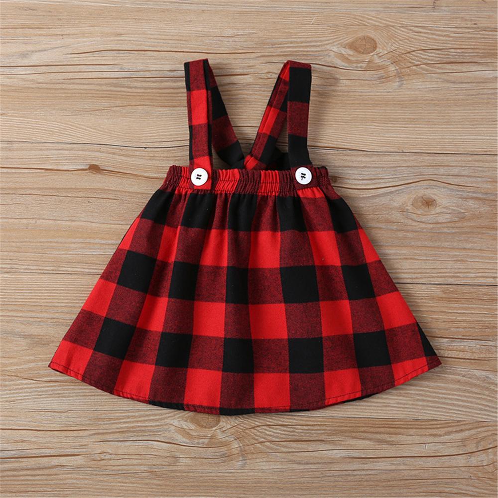 Girls Solid Long Sleeve Top & Plaid Skirt Wholesale Girl Boutique Clothing - PrettyKid