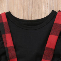 Girls Solid Long Sleeve Top & Plaid Skirt Wholesale Girl Boutique Clothing - PrettyKid
