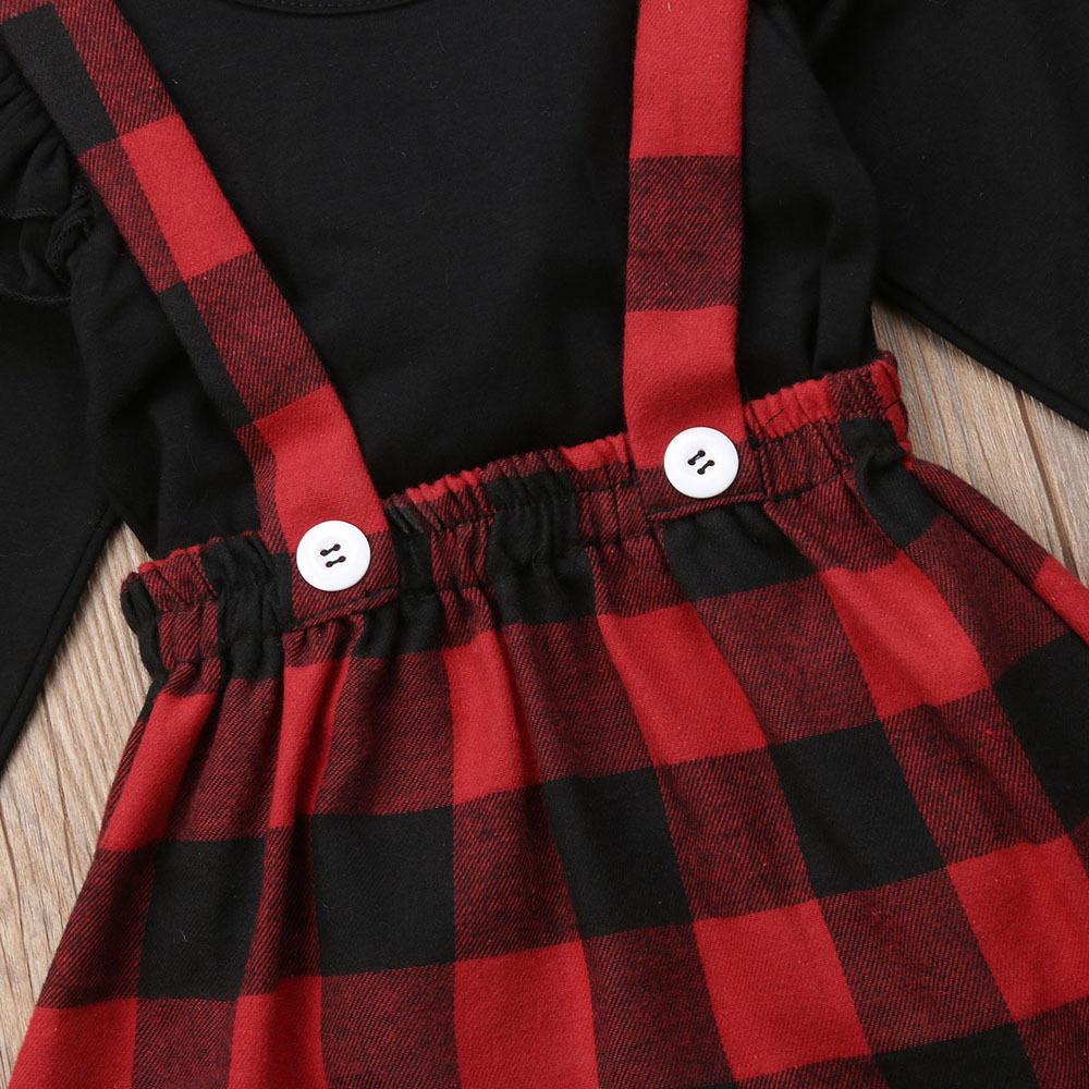 Girls Solid Long Sleeve Top & Plaid Skirt Wholesale Girl Boutique Clothing - PrettyKid