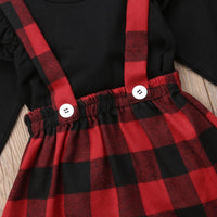 Girls Solid Long Sleeve Top & Plaid Skirt Wholesale Girl Boutique Clothing - PrettyKid