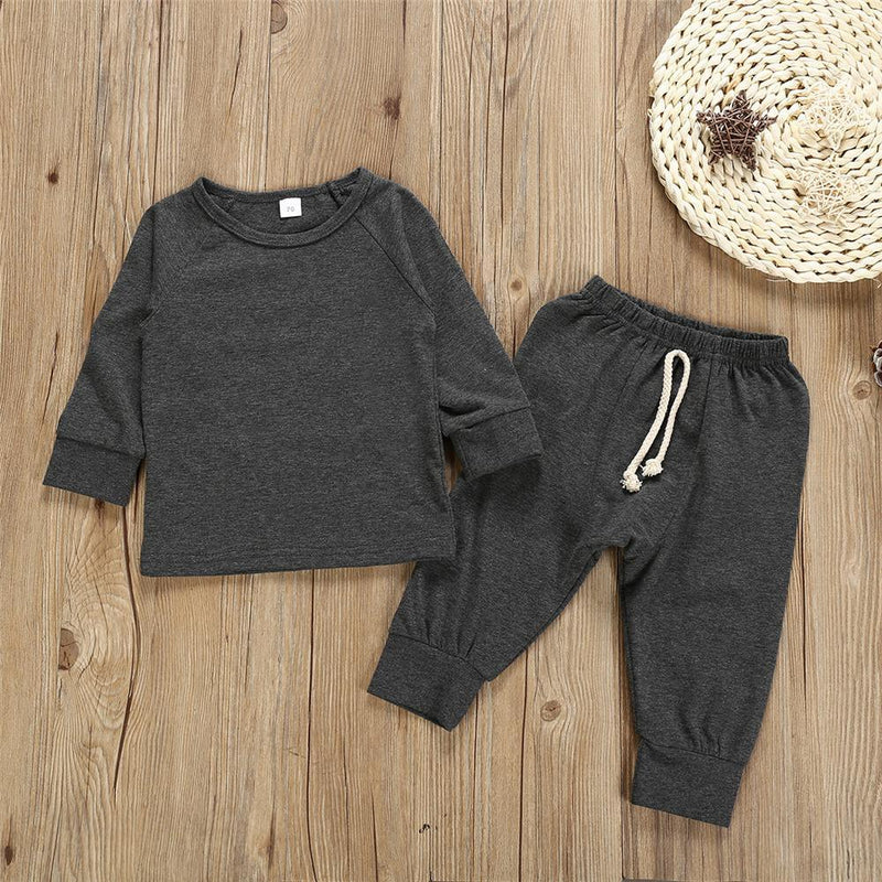 Baby Boys Solid Long Sleeve Tops & Pants Wholesale Boys Clothing Suppliers - PrettyKid