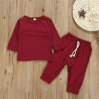 Baby Boys Solid Long Sleeve Tops & Pants Wholesale Boys Clothing Suppliers - PrettyKid