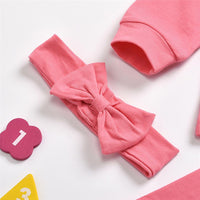 Baby Girls Solid Long Sleeve Tracksuit & Headband Girls Clothes Wholesale - PrettyKid