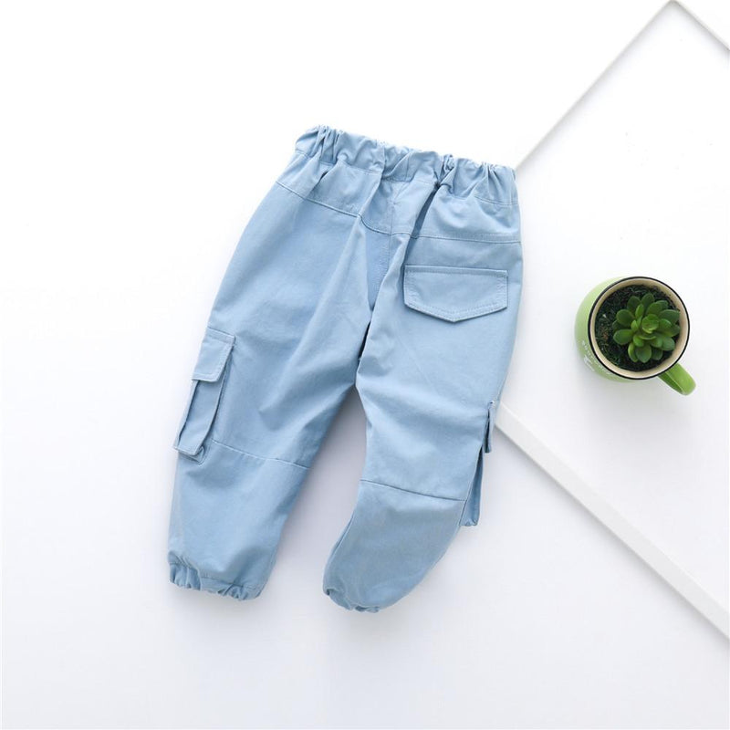 Boys Solid Pocket Casual Pants - PrettyKid