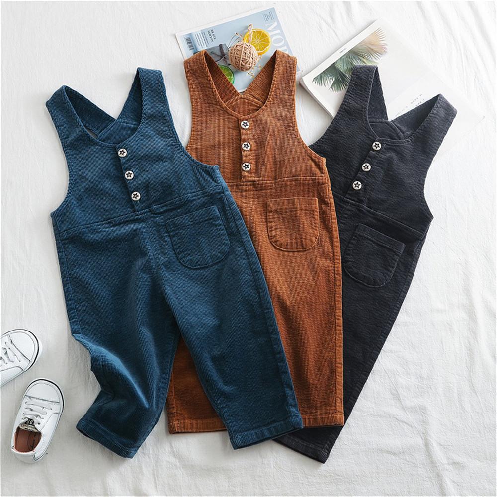 Boys Solid Pocket Daily Jumpsuits - PrettyKid