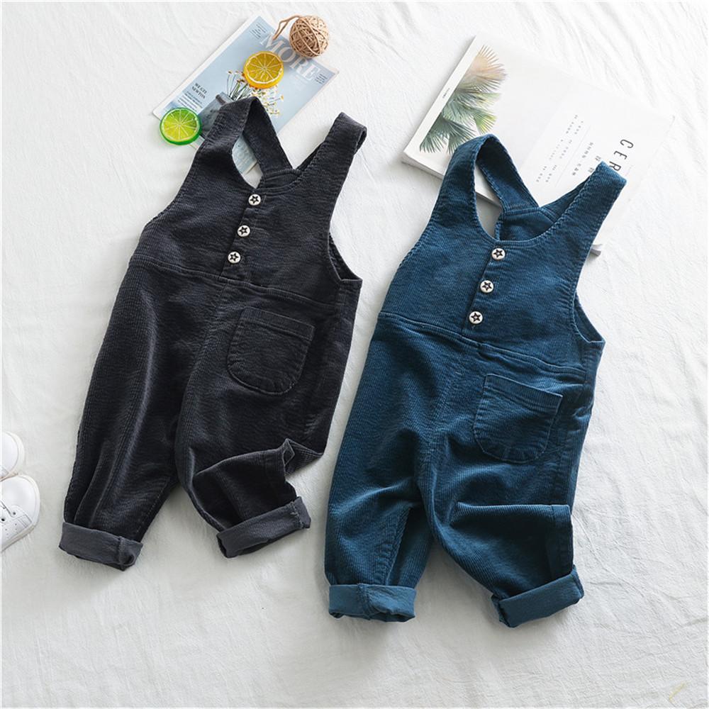 Boys Solid Pocket Daily Jumpsuits - PrettyKid