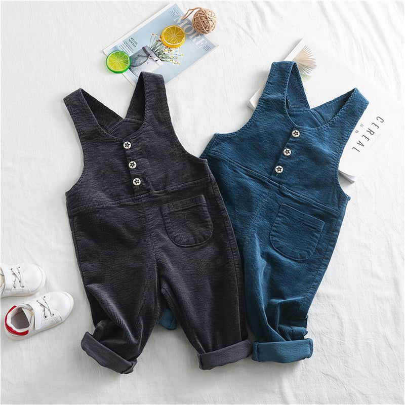 Boys Solid Pocket Daily Jumpsuits - PrettyKid