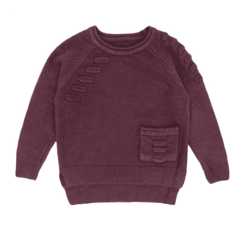 Girls Solid Pocket Pullover Sweaters Girls Boutique Wholesale - PrettyKid