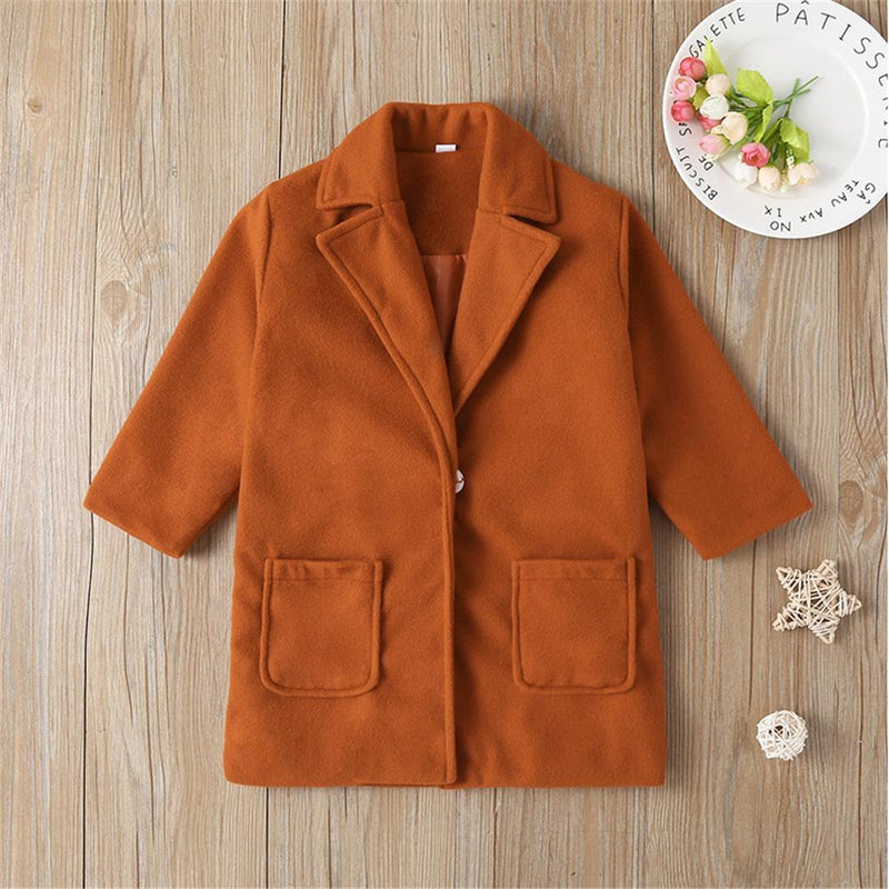 Unisex Solid Pockets Long Sleeve Coat Wholesale Kids Boutique Clothing - PrettyKid