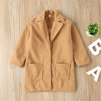 Unisex Solid Pockets Long Sleeve Coat Wholesale Kids Boutique Clothing - PrettyKid