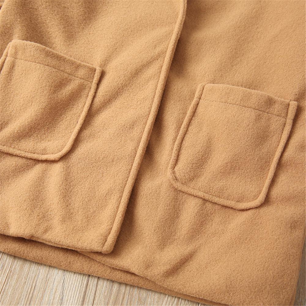 Unisex Solid Pockets Long Sleeve Coat Wholesale Kids Boutique Clothing - PrettyKid