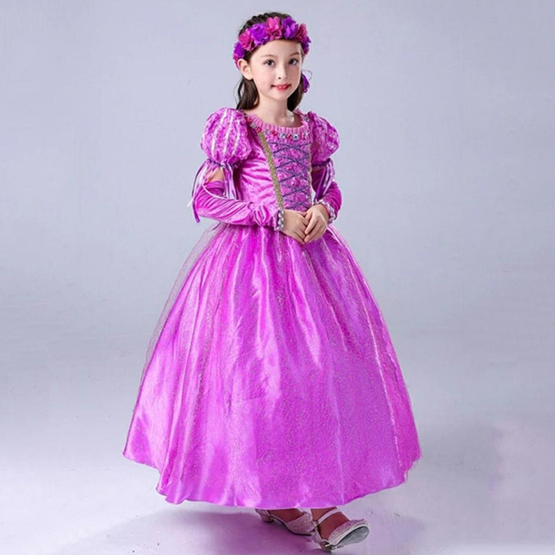 Girls Solid Princess Dress - PrettyKid