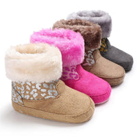 Baby Girls Solid Printed Winter Fur Boots Wholesale Children Shoes - PrettyKid