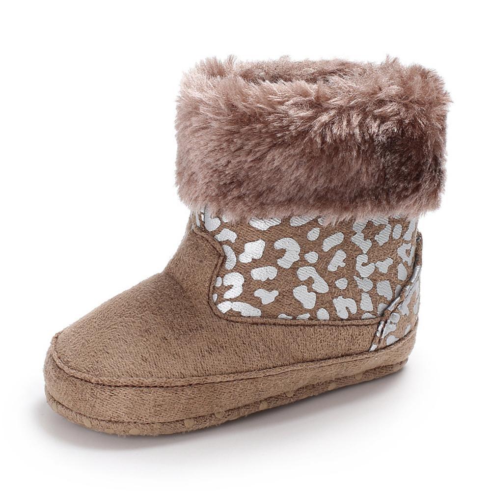 Baby Girls Solid Printed Winter Fur Boots Wholesale Children Shoes - PrettyKid