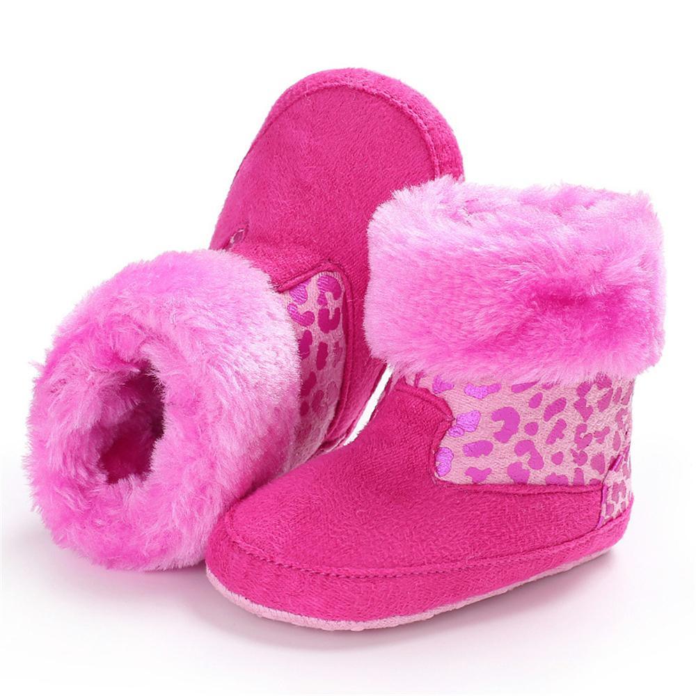 Baby Girls Solid Printed Winter Fur Boots Wholesale Children Shoes - PrettyKid