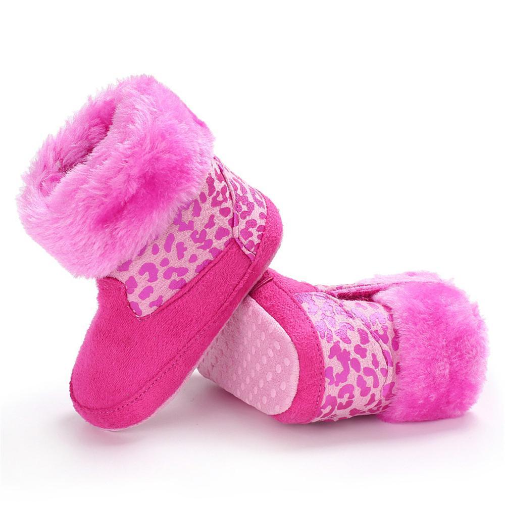 Baby Girls Solid Printed Winter Fur Boots Wholesale Children Shoes - PrettyKid