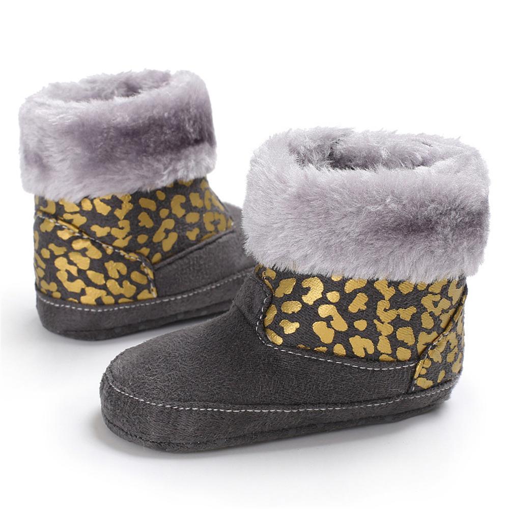 Baby Girls Solid Printed Winter Fur Boots Wholesale Children Shoes - PrettyKid