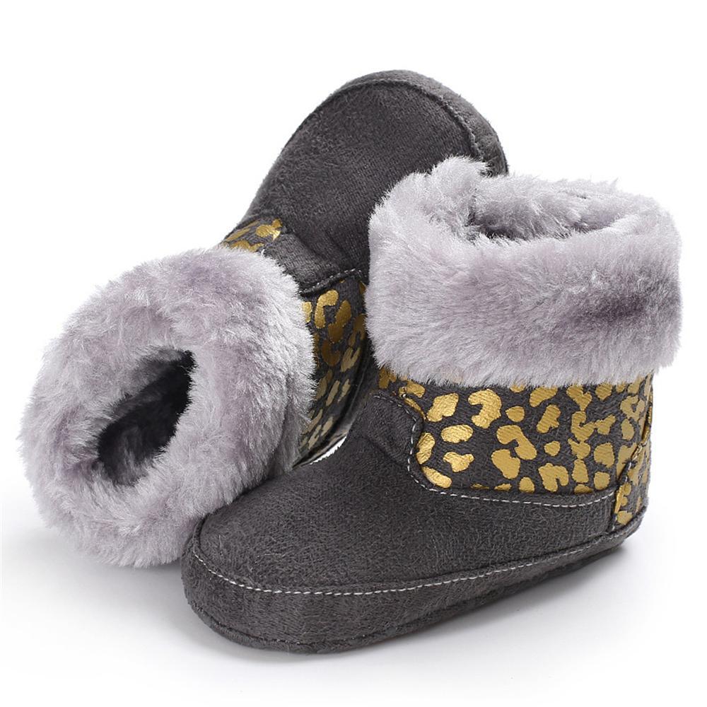 Baby Girls Solid Printed Winter Fur Boots Wholesale Children Shoes - PrettyKid