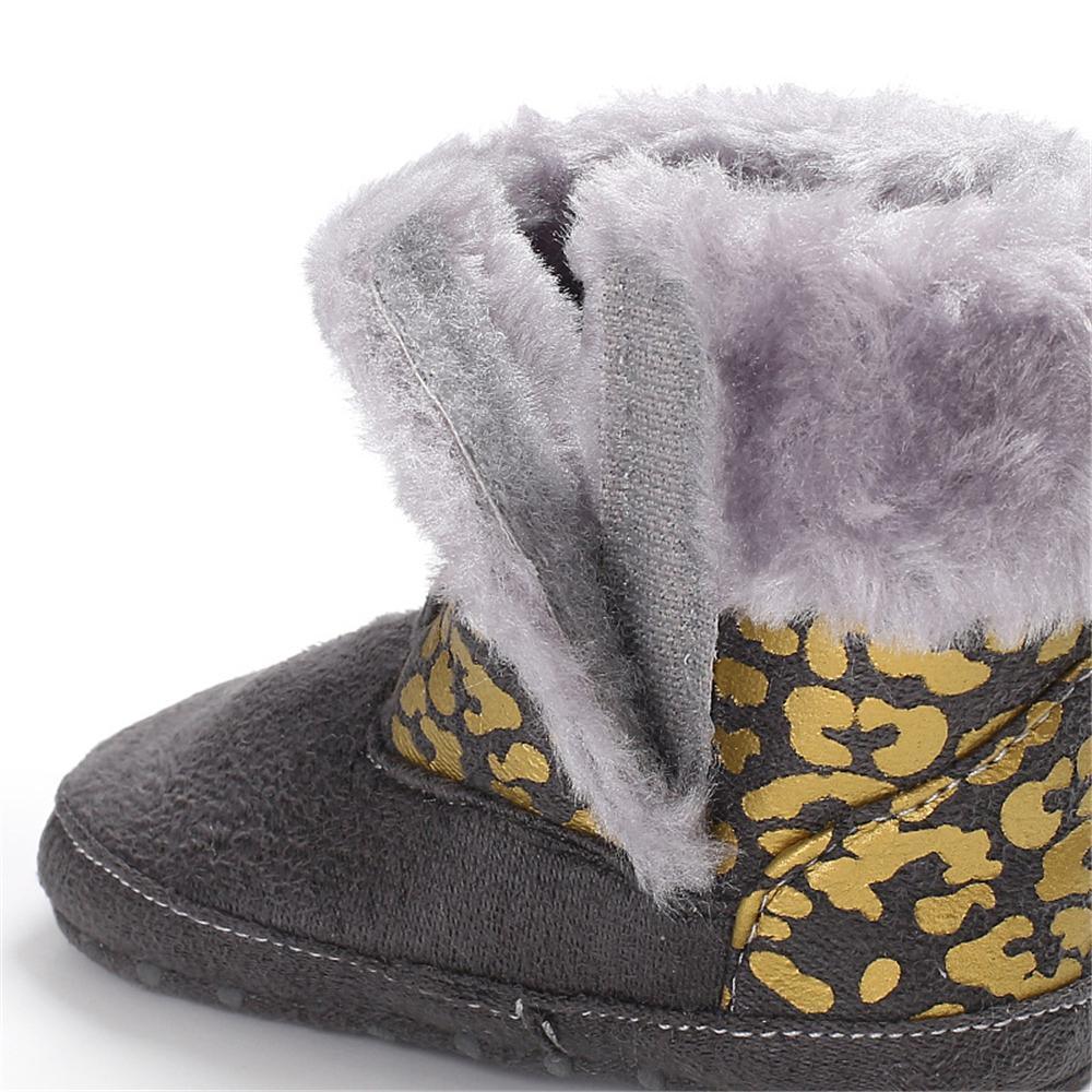 Baby Girls Solid Printed Winter Fur Boots Wholesale Children Shoes - PrettyKid