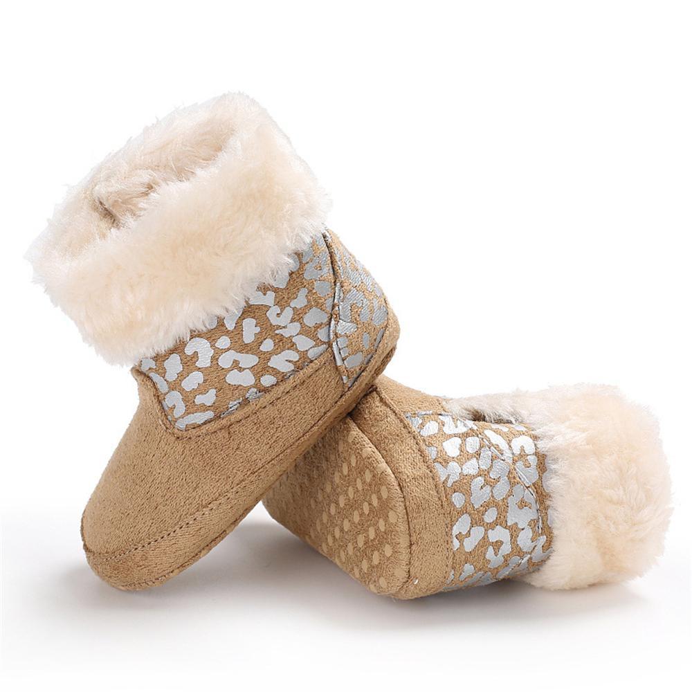 Baby Girls Solid Printed Winter Fur Boots Wholesale Children Shoes - PrettyKid