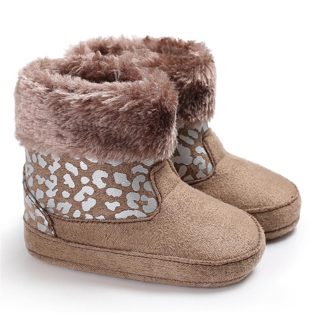 Baby Girls Solid Printed Winter Fur Boots Wholesale Children Shoes - PrettyKid