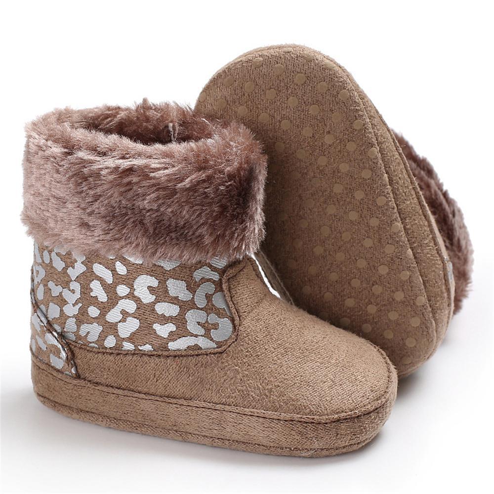 Baby Girls Solid Printed Winter Fur Boots Wholesale Children Shoes - PrettyKid