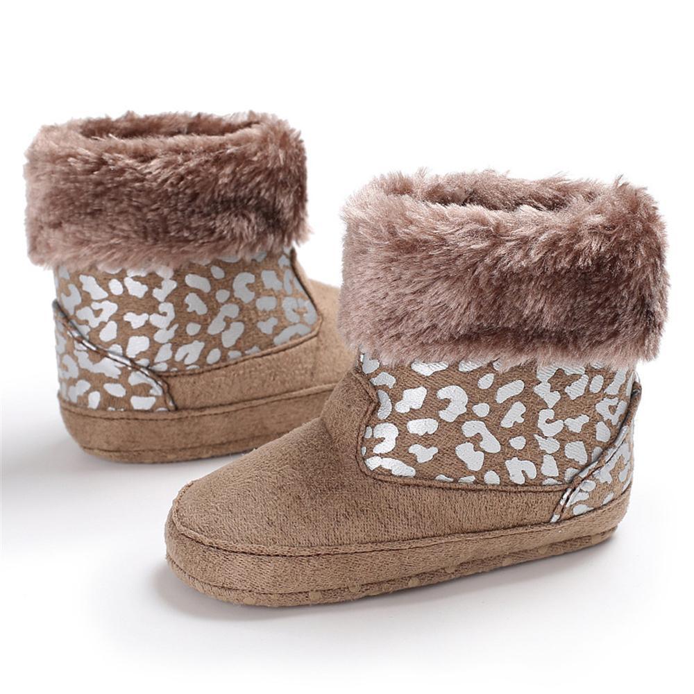 Baby Girls Solid Printed Winter Fur Boots Wholesale Children Shoes - PrettyKid