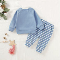 Baby Solid Pullover & Striped Pants - PrettyKid