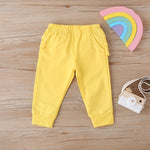 Baby Girls Solid Rainbow Long Sleeve Top & Pants Children Clothes Wholesale - PrettyKid