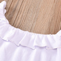 Girls Solid Sleeveless Ruffled Top & Floral Skirt & Headband Toddler Girls Wholesale - PrettyKid