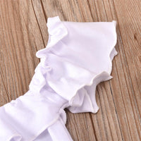 Girls Solid Sleeveless Ruffled Top & Floral Skirt & Headband Toddler Girls Wholesale - PrettyKid