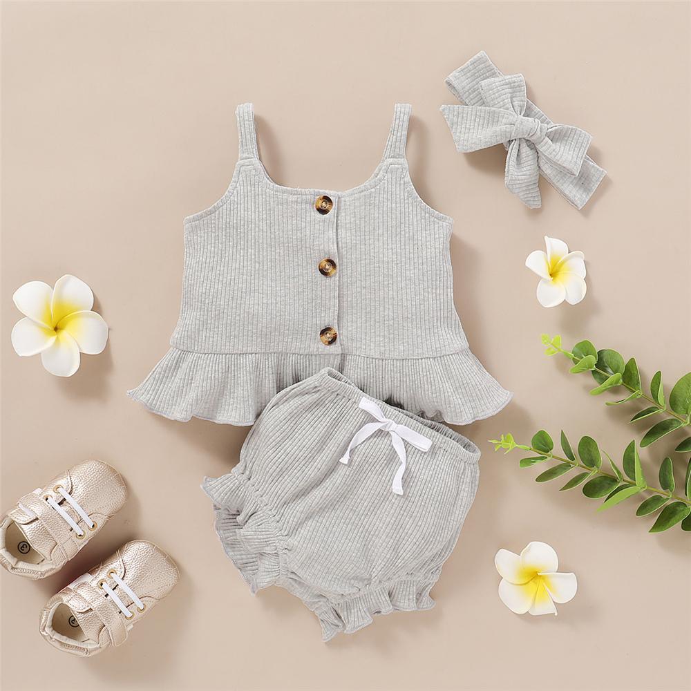 Baby Girls Black Flying Sleeve Romper & Leopard Shorts baby clothes wholesale usa - PrettyKid