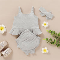Baby Girls Black Flying Sleeve Romper & Leopard Shorts baby clothes wholesale usa - PrettyKid
