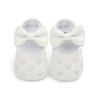 Baby Girls Solid Soft Heart Magic Tape Flats - PrettyKid