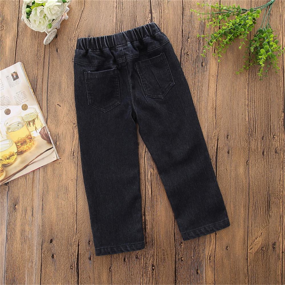 Girls Solid Stylish Ripped Jeans Toddler Girl Wholesale Clothing - PrettyKid