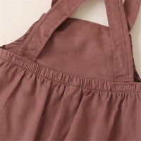 Girls Solid Suspender Pocket Jumpsuits - PrettyKid