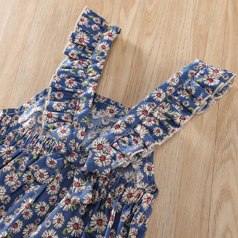 Baby Girls Solid Top & Floral Printed Jumpsuit Cheap Bulk Baby Clothes - PrettyKid