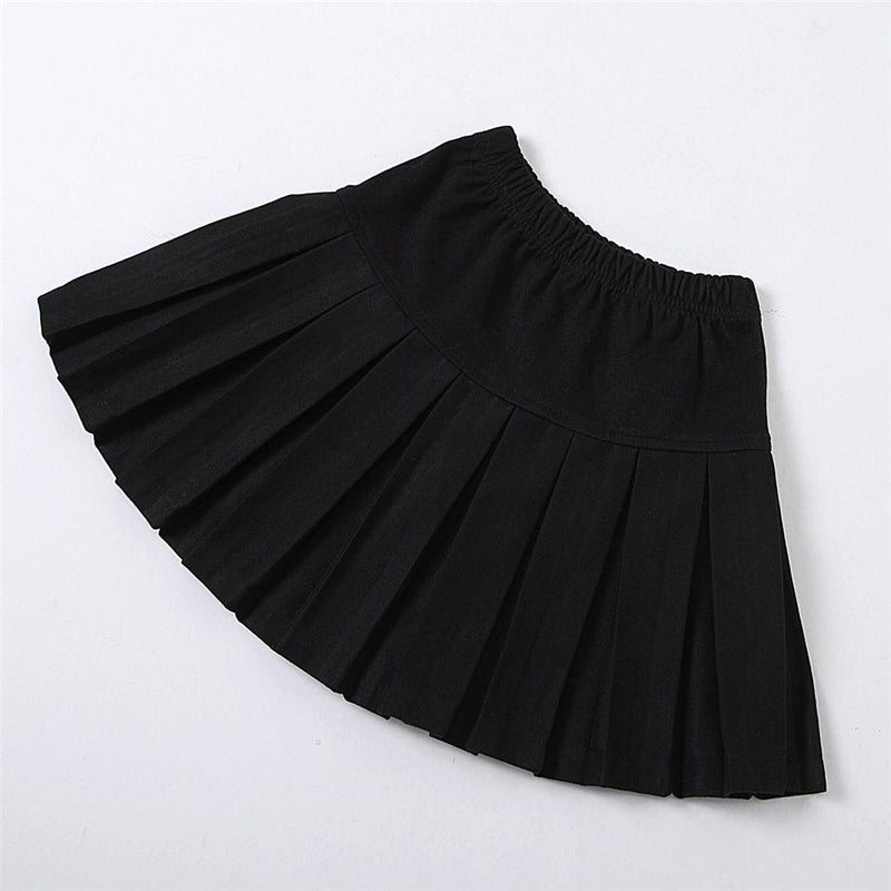 Girls Solid Turtleneck Long Sleeve Top & Pleated Skirt Wholesale Girl Clothing - PrettyKid