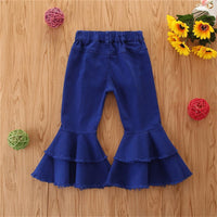 Girls Solid Wide Leg Ripped Bell Trousers Girls Clothing Wholesale - PrettyKid