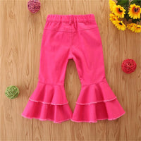 Girls Solid Wide Leg Ripped Bell Trousers Girls Clothing Wholesale - PrettyKid