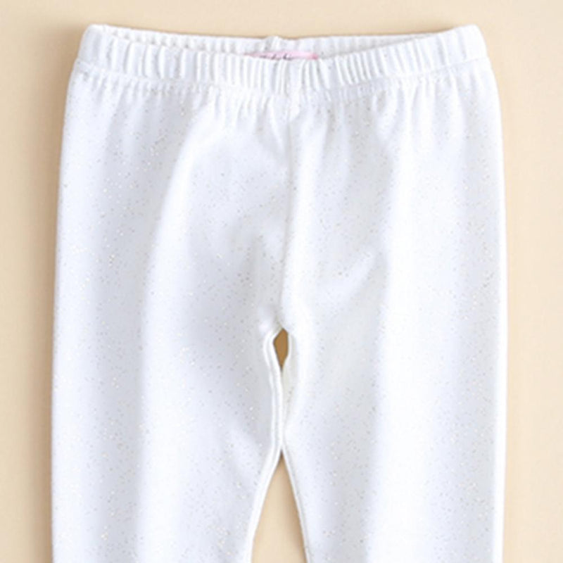 Girls Sparkling Solid Color Elastic Waist Pants - PrettyKid