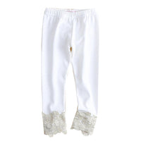 Girls Sparkling Solid Color Elastic Waist Pants - PrettyKid