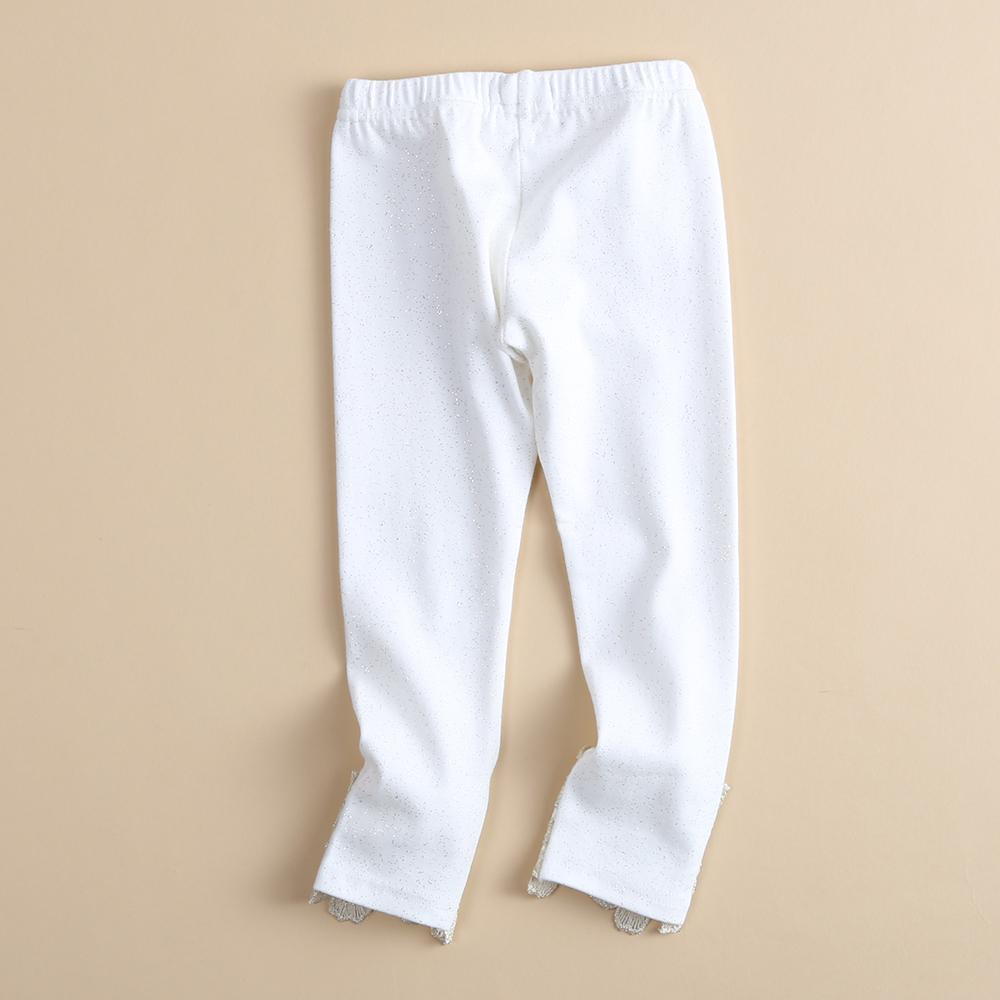 Girls Sparkling Solid Color Elastic Waist Pants - PrettyKid