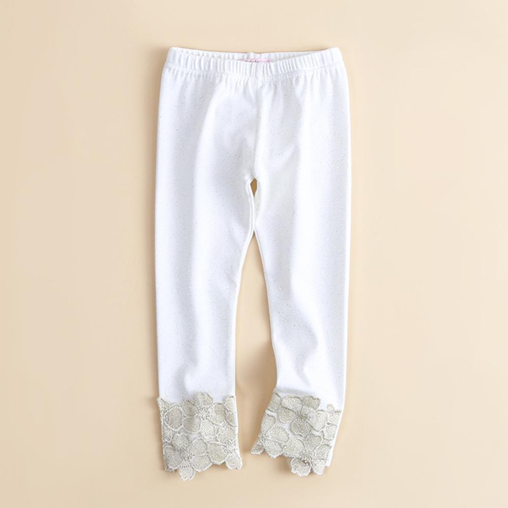 Girls Sparkling Solid Color Elastic Waist Pants - PrettyKid