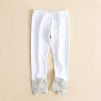 Girls Sparkling Solid Color Elastic Waist Pants - PrettyKid