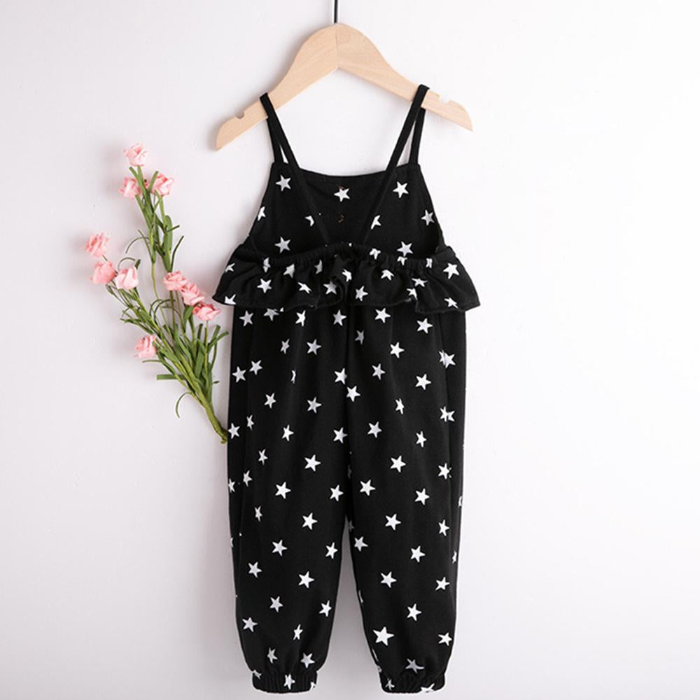 Girls Star Button Sling Jumpsuit Trendy Kids Wholesale Clothing - PrettyKid